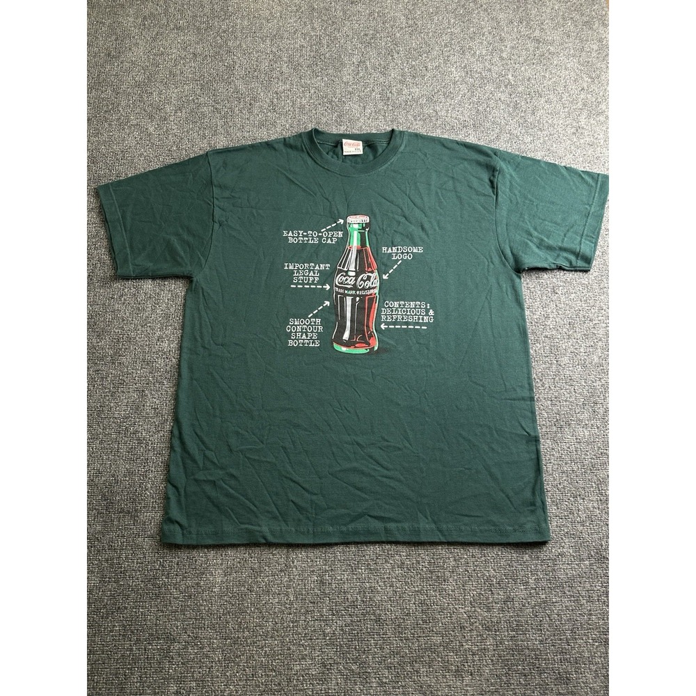 Mens Vintage 1996 Coca-Cola Bottle Graphic T Shirt Made in USA, Size 2XL